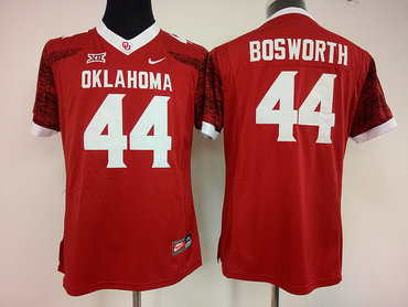 Sooners #44 Brian Bosworth Red Women's Stitched NCAA Jersey