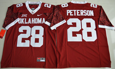 Oklahoma Sooners 28 Adrian Peterson Red College Jersey