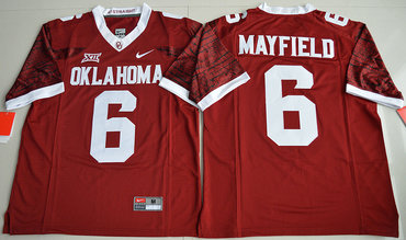 Oklahoma Sooners 6 Baker Mayfield Red College Jersey