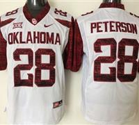 Oklahoma Sooners #28 Adrian Peterson White New XII Stitched NCAA Jersey