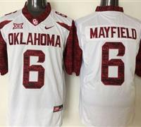 Oklahoma Sooners #6 Baker Mayfield White New XII Stitched NCAA Jersey