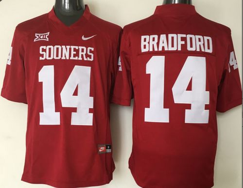 Sooners #14 Sam Bradford Red XII Stitched NCAA Jersey