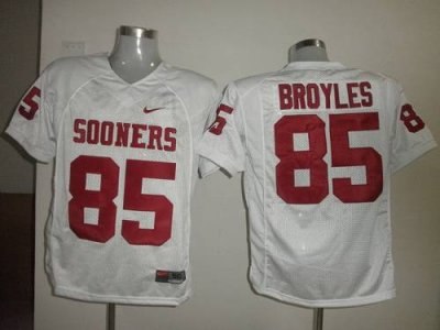 sooners #85 ryan bryoles white embroidered ncaa jersey