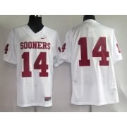 sooners #14 sam bradford white embroidered ncaa jersey