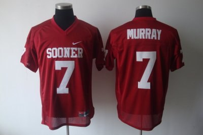 sooners #7 demarco murray red embroidered ncaa jersey