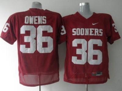 sooners #36 steve owens red embroidered ncaa jersey