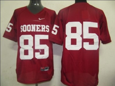 sooners #85 red embroidered ncaa jersey