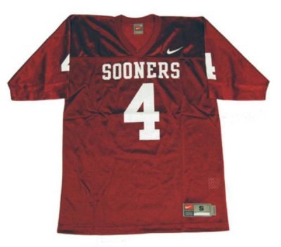 sooners #4 red embroidered ncaa jersey