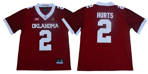 Sooners #2 Jalen Hurts Red Jordan Brand Limited New XII Stitched College Jersey