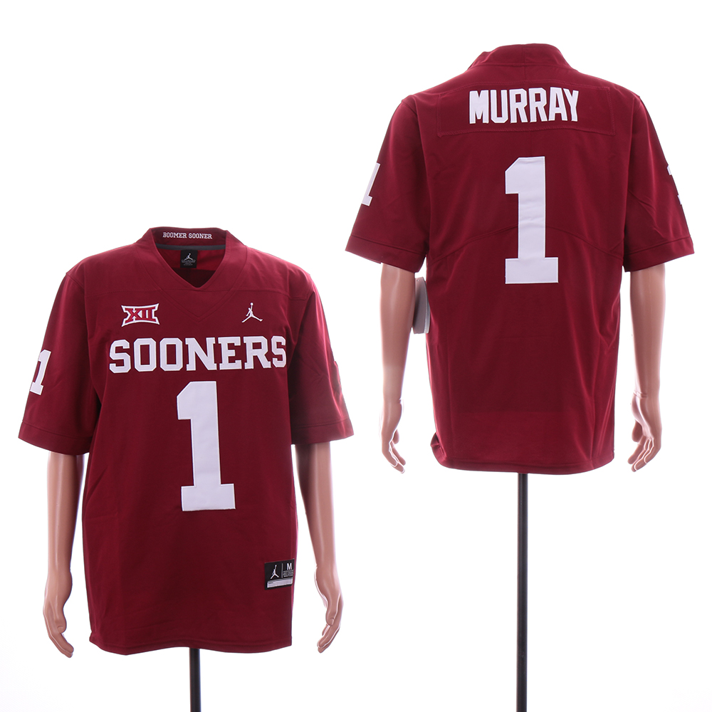 Oklahoma Sooners 1 Kyler Murray Red College Football Jersey