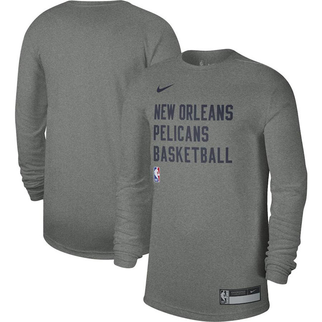 Men's New Orleans Pelicans Heather Gray 2023 24 Legend On-Court Practice Long Sleeve T-Shirt