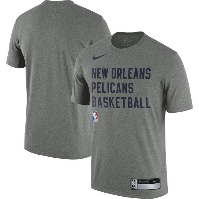 Men's New Orleans Pelicans Heather Gray 2023 24 Sideline Legend Performance Practice T-Shirt