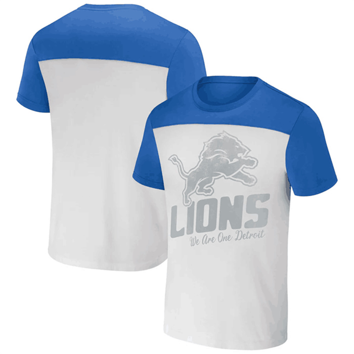 Men's Detroit Lions Cream Blue X Darius Rucker Collection Colorblocked T-Shirt