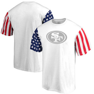 Men's San Francisco 49ers NFL Pro Line By Fanatics Branded White Stars & Stripes T-Shirt