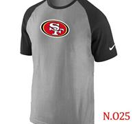 NEW San Francisco 49ers Ash Tri Big Play Raglan NFL T-Shirt Grey Black