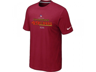 Men NEW San Francisco 49ers 2012 NFC Conference Champions Trophy Collection Long Red T-Shirt