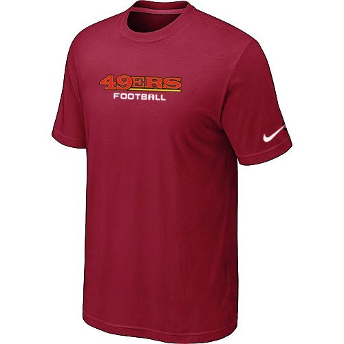 NEW NFL San Francisco 49ers Sideline Legend Authentic Font Dri-fit T-Shirt Red