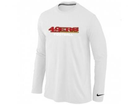 NEW San Francisco 49ers Authentic font Long Sleeve T-Shirt Black White