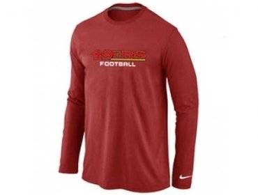 NEW San Francisco 49ers Authentic font Long Sleeve T-Shirt Black Red