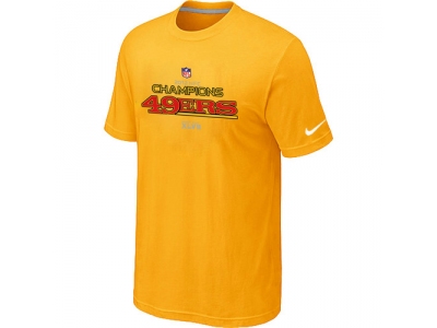 Men NEW San Francisco 49ers 2012 NFC Conference Champions Trophy Collection Long Yellow T-Shirt