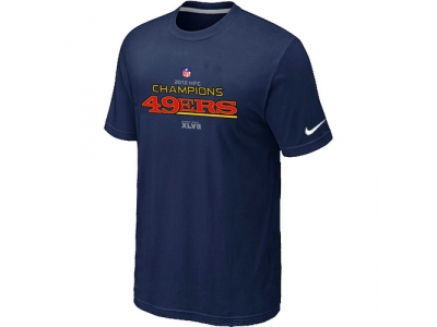 Men NEW San Francisco 49ers 2012 NFC Conference Champions Trophy Collection Long D.Blue T-Shirt