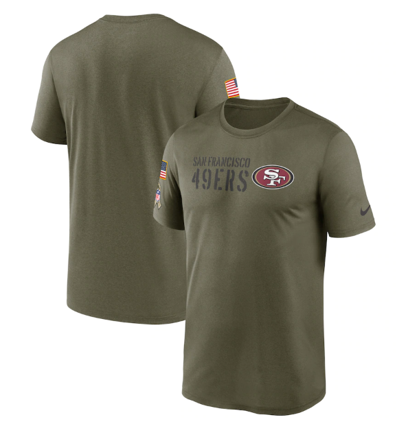 Men's San Francisco 49ers Olive 2022 Salute To Service Legend Team T-Shirt