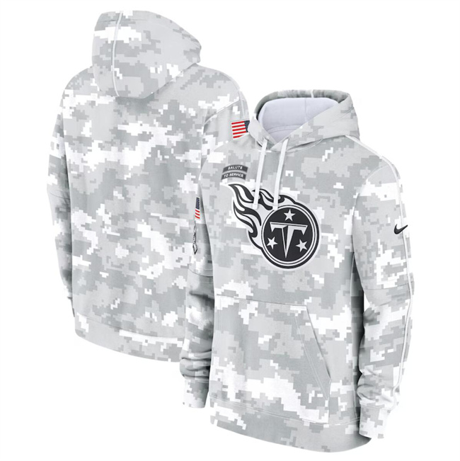 Men's Tennessee Titans 2024 Arctic Camo Salute To Service Club Fleece Pullover Hoodie