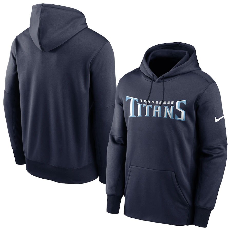 Tennessee Titans Nike Fan Gear Wordmark Performance Pullover Hoodie Navy