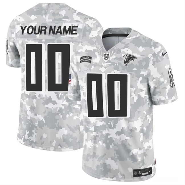 Men's Atlanta Falcons Active Player Custom 2024 F.U.S.E Arctic Camo Salute To Service Limited Stitched Football Jersey