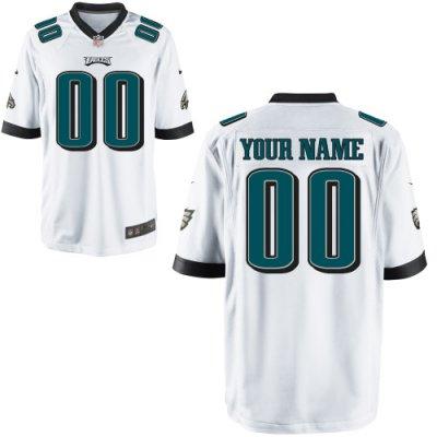 Youth NEW Philadelphia Eagles Customized Game White Jerseys