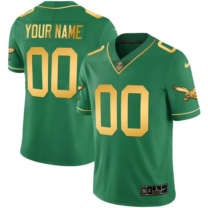 Customized Men's Philadelphia Eagles Vapor Untouchable Limited GREEN JerseyS 1