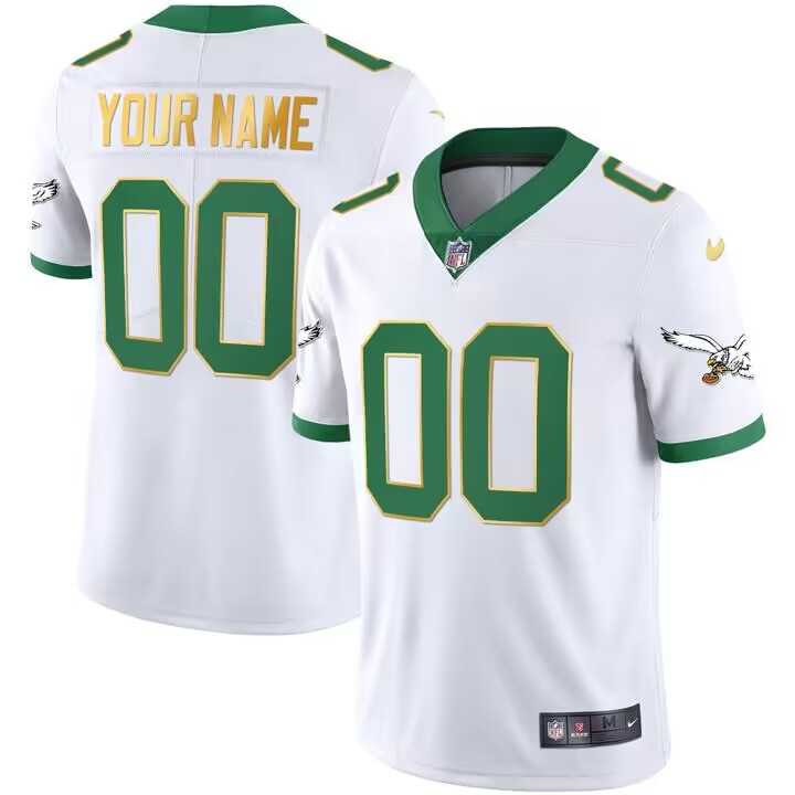 Customized Men's Philadelphia Eagles Vapor Untouchable Limited white Jersey