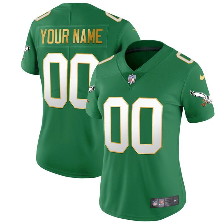 Customized Women's Philadelphia Eagles Vapor Untouchable Limited green Jerseys