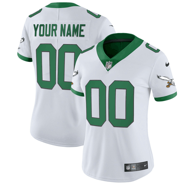 Customized Women's Philadelphia Eagles Vapor Untouchable Limited white Jersey