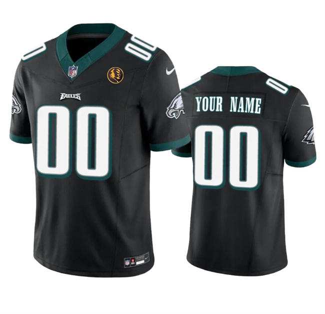 Men's Philadelphia Eagles Active Player Custom Black 2023 F.U.S.E. With John Madden Patch Vapor Limited Stitched Football Jersey