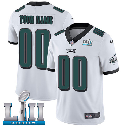 Nike NFL Philadelphia Eagles Vapor Untouchable Customized Super Bowl LII Limited White Road Youth Jersey