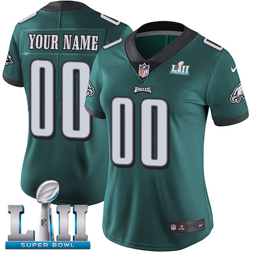 Nike NFL Philadelphia Eagles Vapor Untouchable Customized Super Bowl LII Limited Midnight Green Home Women's Jersey