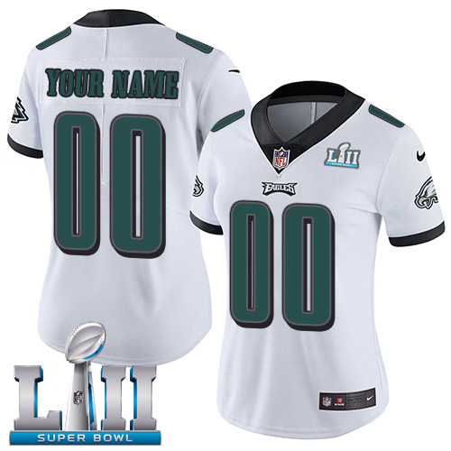 Nike NFL Philadelphia Eagles Vapor Untouchable Customized Super Bowl LII Limited White Road Women's Jersey