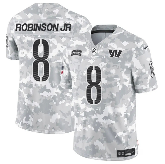 Men's Washington Commanders #8 Brian Robinson Jr. 2024 F.U.S.E Arctic Camo Salute To Service Limited Stitched Football Jersey