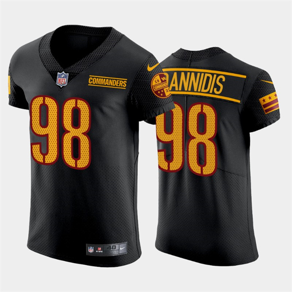 Men's Washington Commanders #98 Matt Ioannidis Black Elite Stitched Jersey