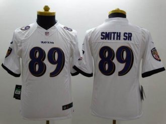 Youth Nike Ravens #89 Steve Smith Sr White Stitched NFL New Limited Jersey