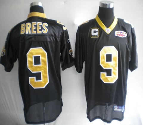 2010 superbowl nfl jerseys new orleans saints 9 drew brees black