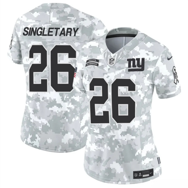 Women's New York Giants #26 Devin Singletary 2024 F.U.S.E Arctic Camo Salute To Service Limited Stitched Football Jersey(Run Small)