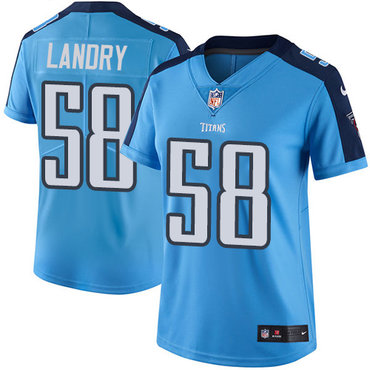 Nike Titans #58 Harold Landry Light Blue Women's Stitched NFL Limited Rush Jersey