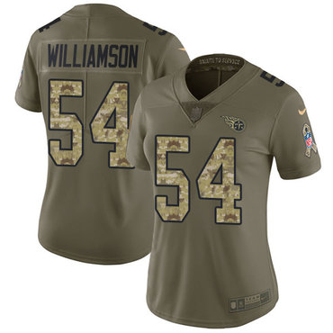 Nike Titans #54 Avery Williamson Olive Camo Women's Stitched NFL Limited 2017 Salute to Service Jersey