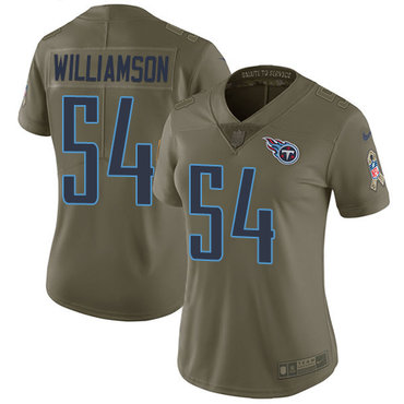 Nike Titans #54 Avery Williamson Olive Women's Stitched NFL Limited 2017 Salute to Service Jersey