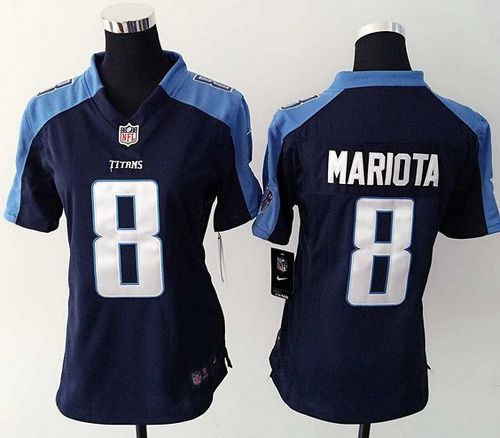 Women NEW Tennessee Titans #8 Marcus Mariota Navy Blue Alternate Stitched NFL Elite Jersey