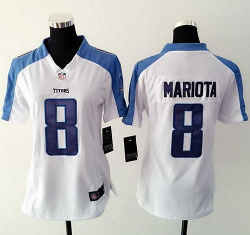 Women NEW Tennessee Titans #8 Marcus Mariota White Stitched NFL Elite Jersey