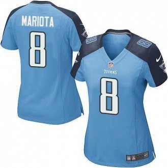 Women Nike Titans #8 Marcus Mariota Light Blue Team Color Stitched NFL Elite Jersey