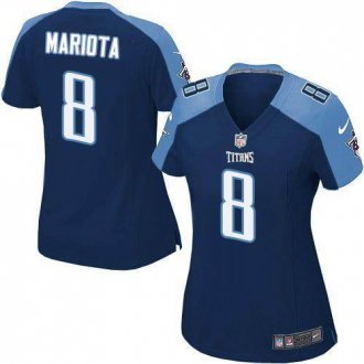 Women Nike Titans #8 Marcus Mariota Navy Blue Alternate Stitched NFL Elite Jersey